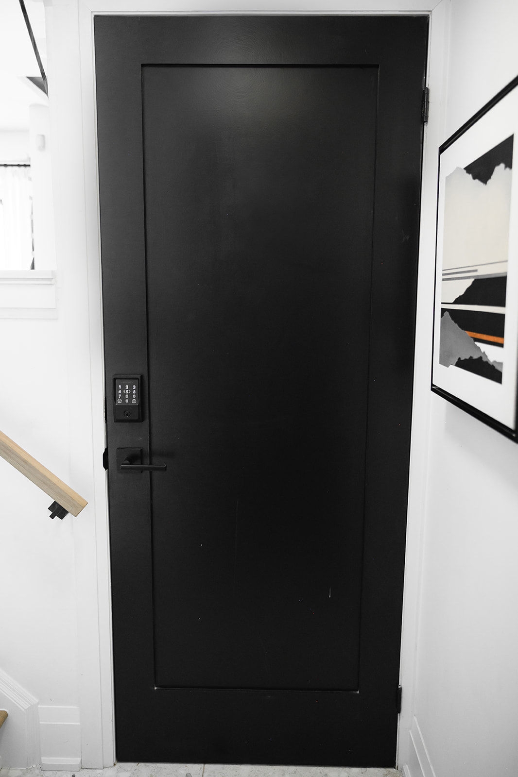 black interior door with Schlage Encode Plus smart deadbolt