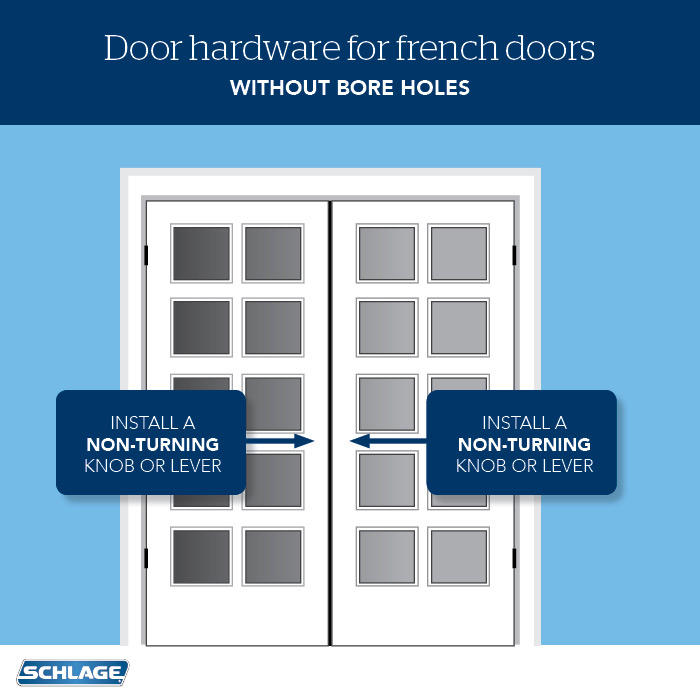 French Doors - Non-turning Door Hardware - Schlage