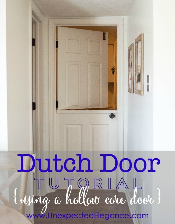 Hollow core door turned into DIY dutch door.