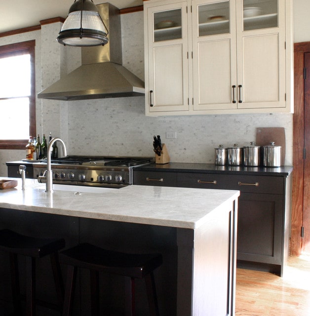 Mixed finishes kitchen.