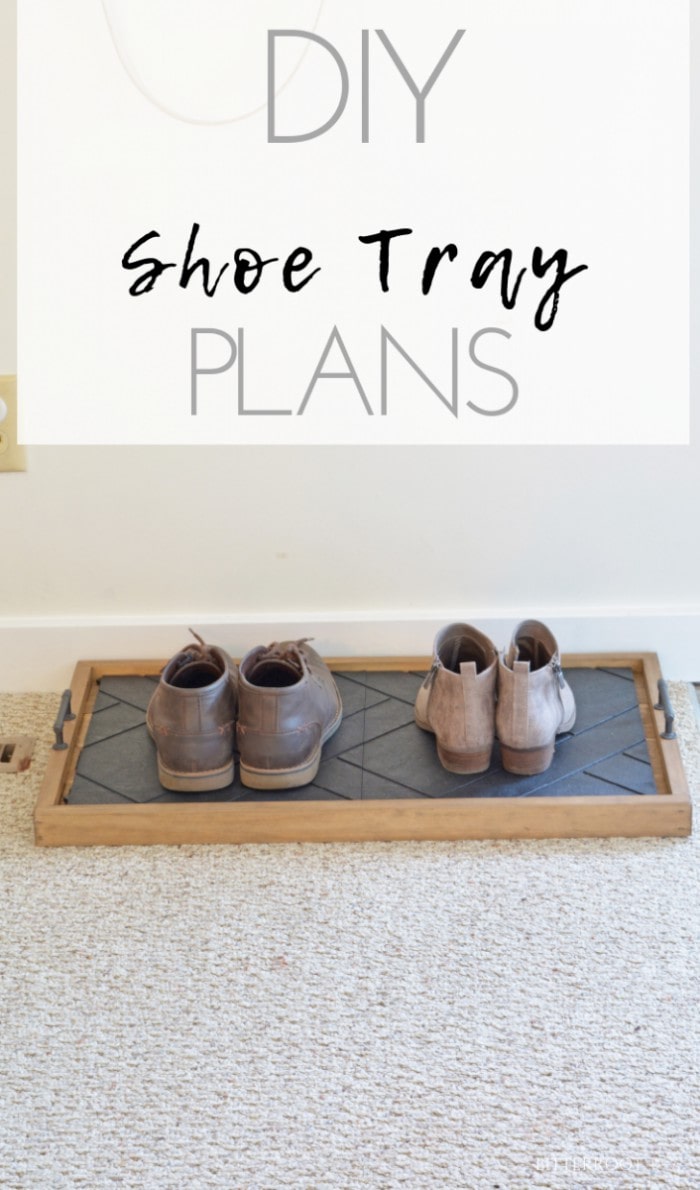 DIY entyrway shoe tray.