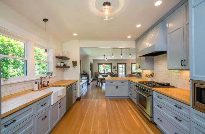 1920s home with remodeled galley kitchen.