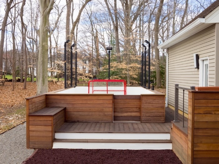 Backyard ice rink.