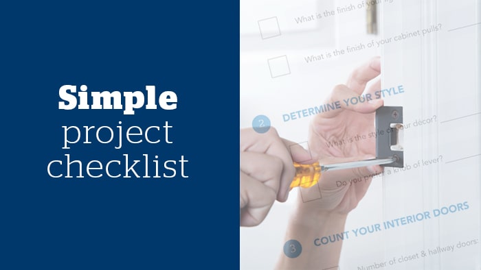 Simple project checklist for buying Schlage door hardware.