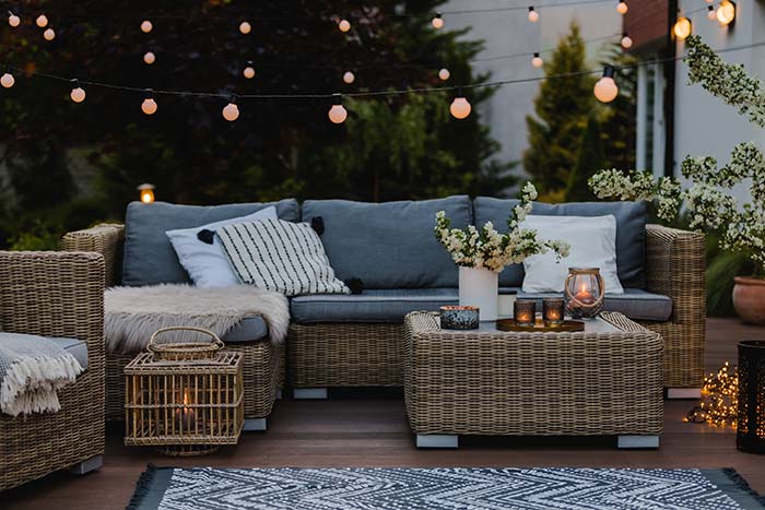 Cozy backyard patio.