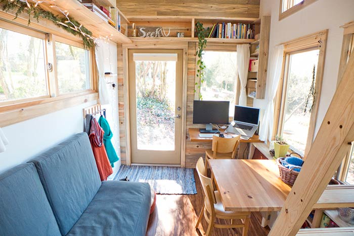 Tiny home living space.