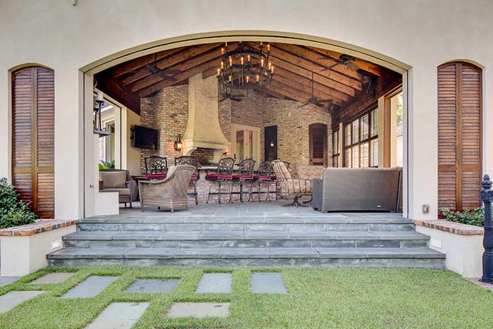 Mediterranean inspired outdoor patio.