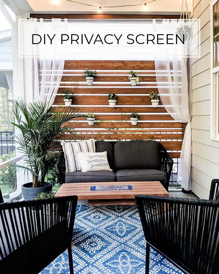 DIY front porch privacy screen