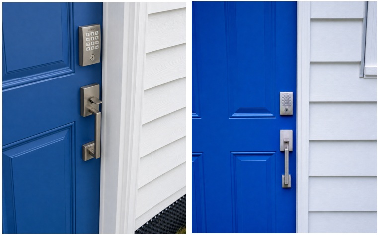 The Brolaws also outfitted their cottage with two Schlage Arrive deadbolts
