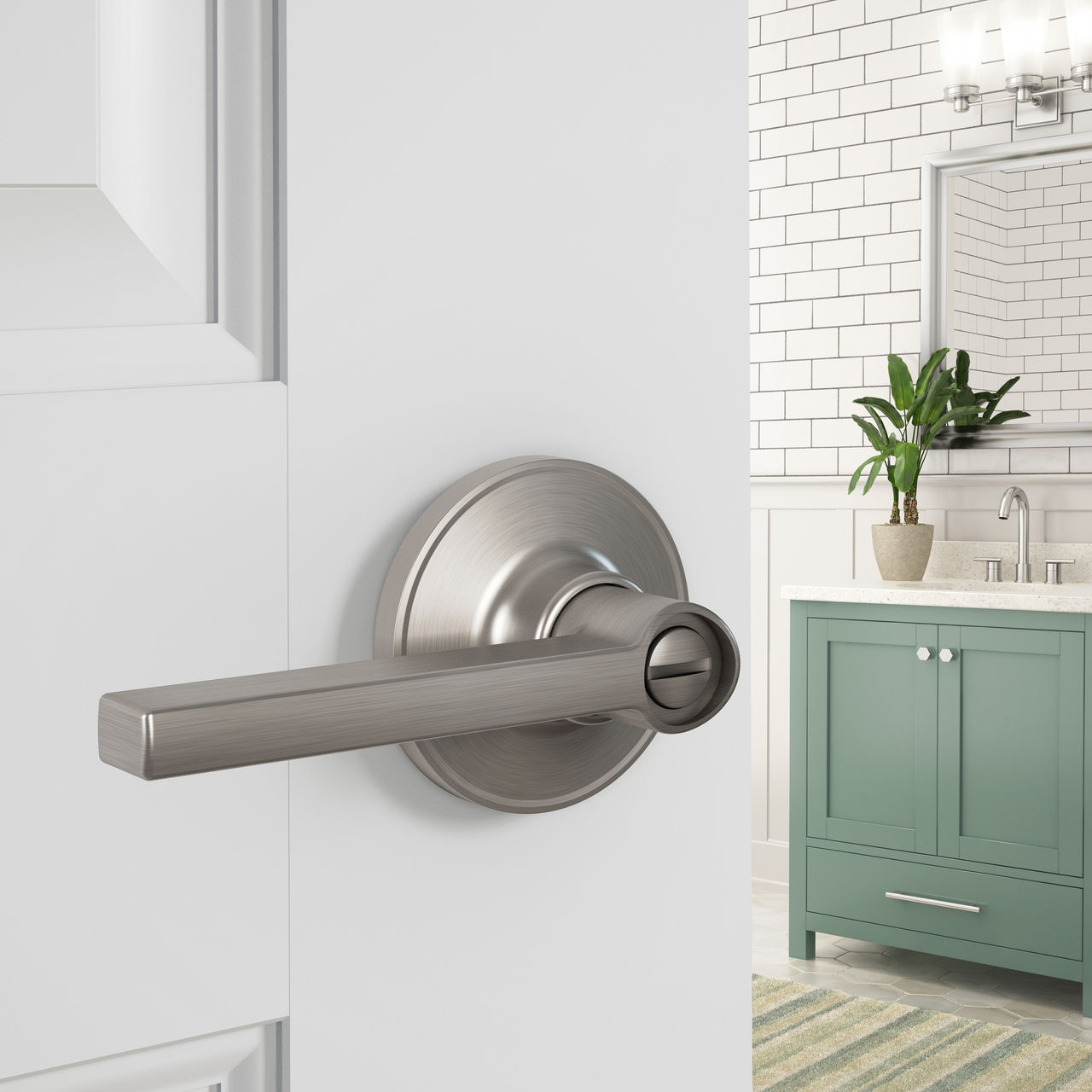 Schlage Home Essentials Hendrix Bed and Bath Locking Door Lever