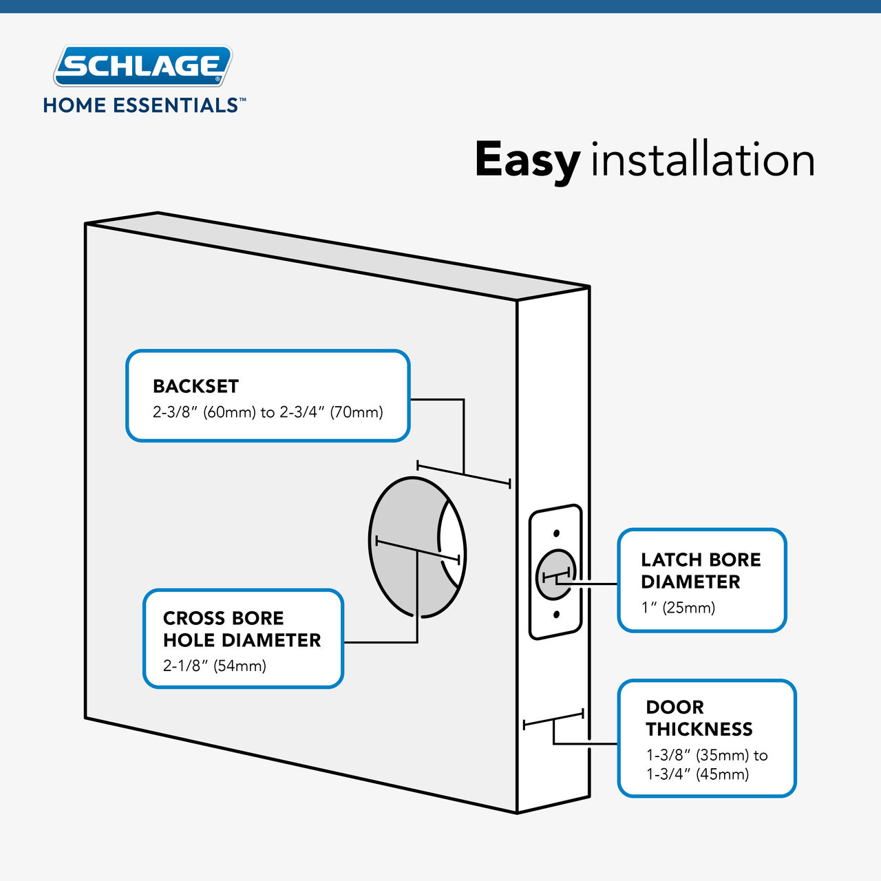 Schlage Home Essentials Jannell Keyed Entry Door Knob