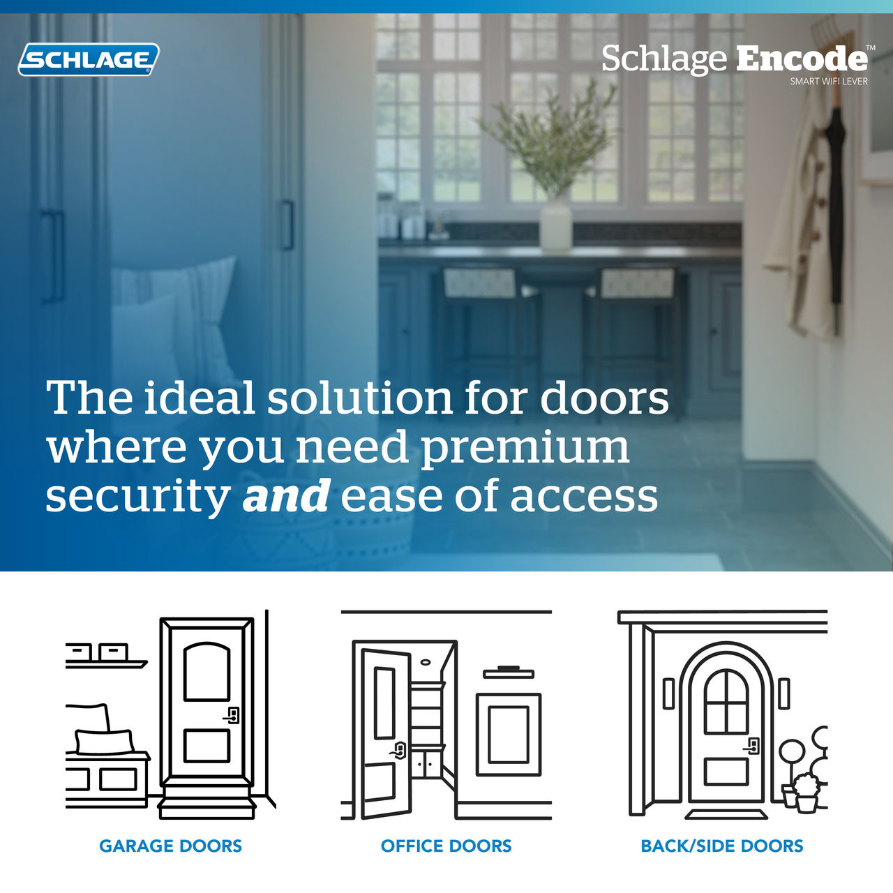 Schlage Encode™ Smart WiFi Lever with Latitude Lever