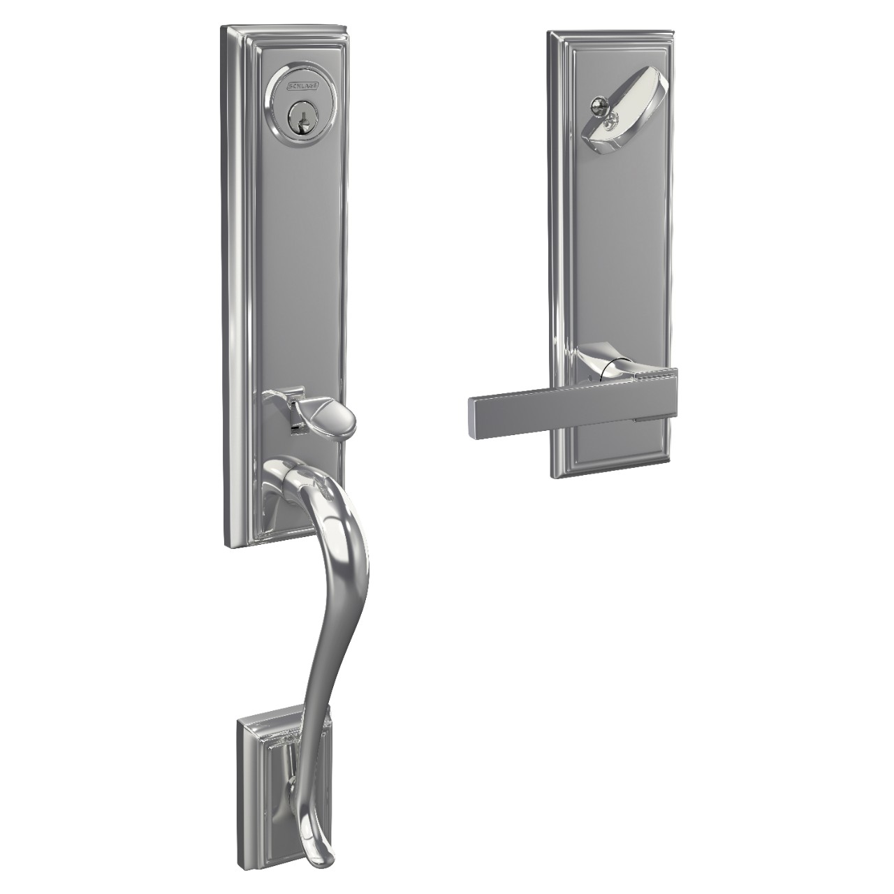 Custom 3/4 Trim Single Cylinder Handleset and Northbrook Lever with Addison Trim
