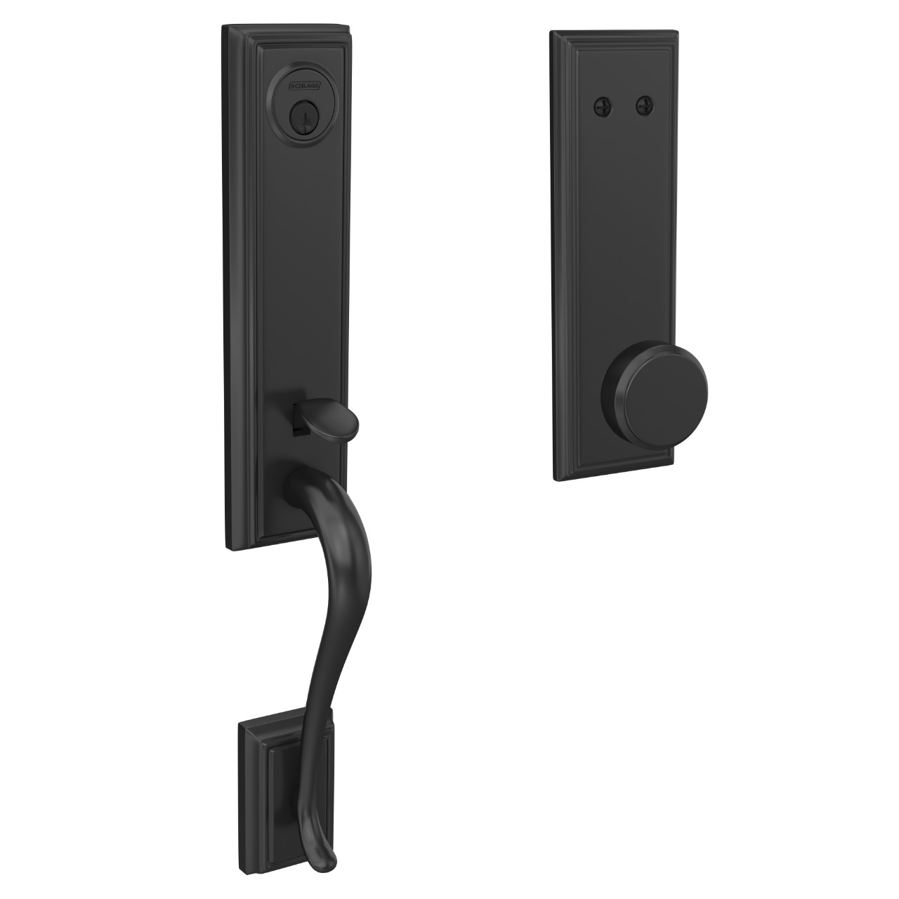 Custom 3/4 trim Inactive Handleset and Bowery Knob with Addison Trim