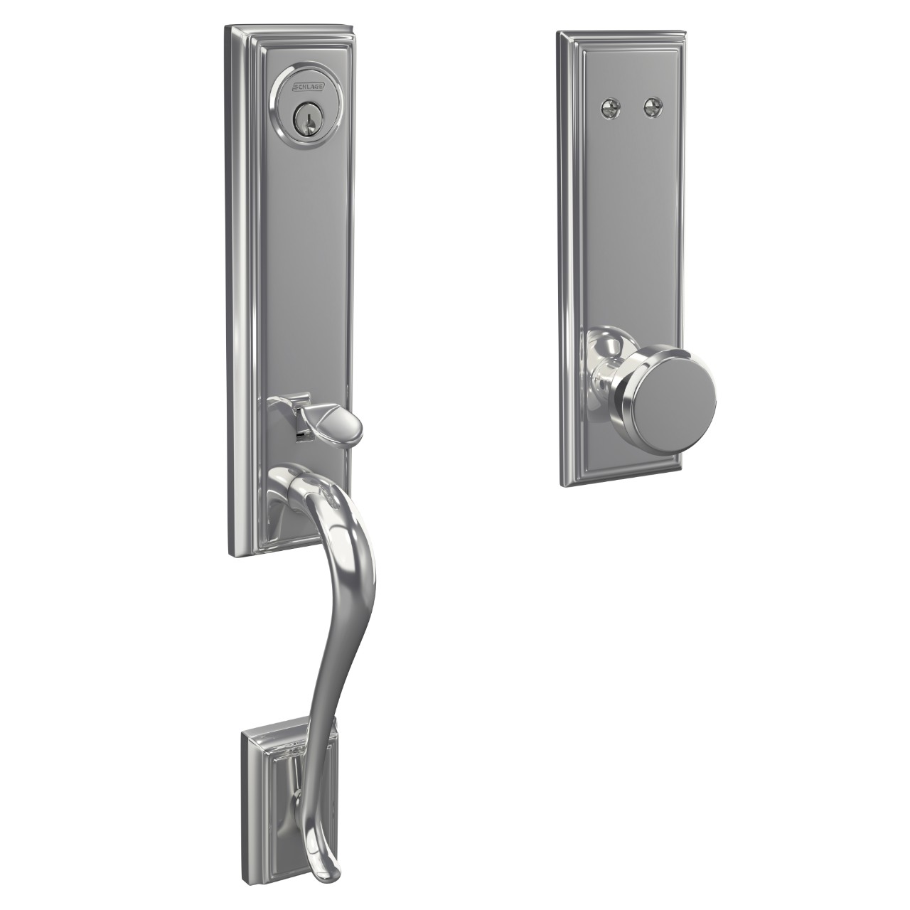 Custom 3/4 trim Inactive Handleset and Bowery Knob with Addison Trim