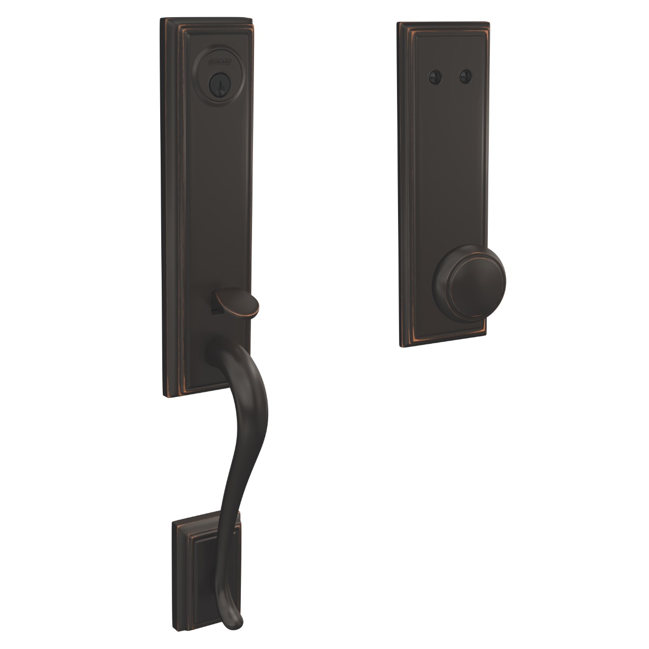 Custom 3/4 trim Inactive Handleset and Andover Knob with Addison Trim