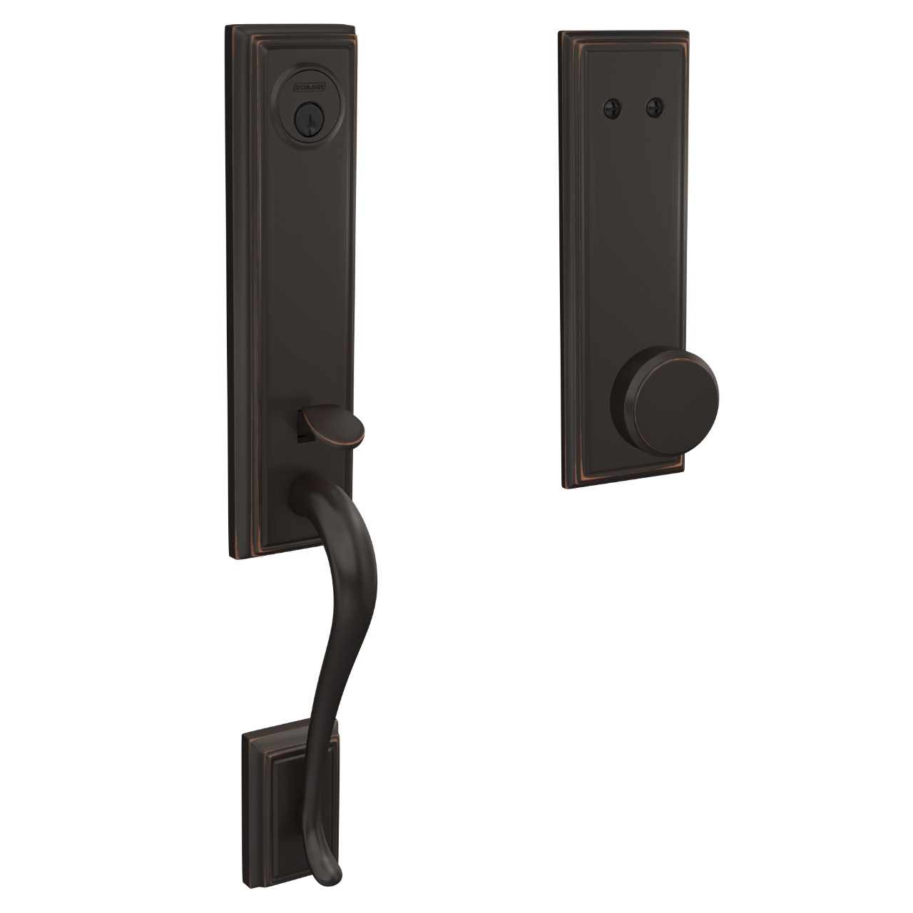 Custom 3/4 trim Inactive Handleset and Bowery Knob with Addison Trim