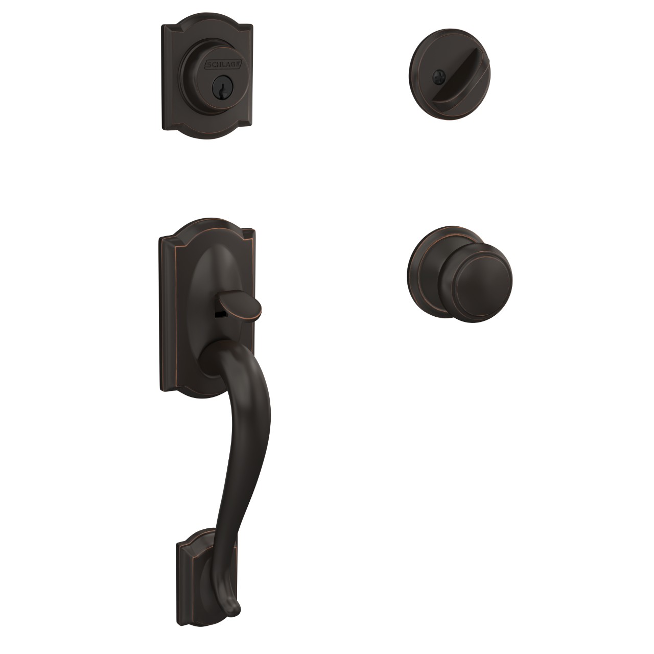 Custom Single Cylinder Handleset and Andover Knob with Alden Trim