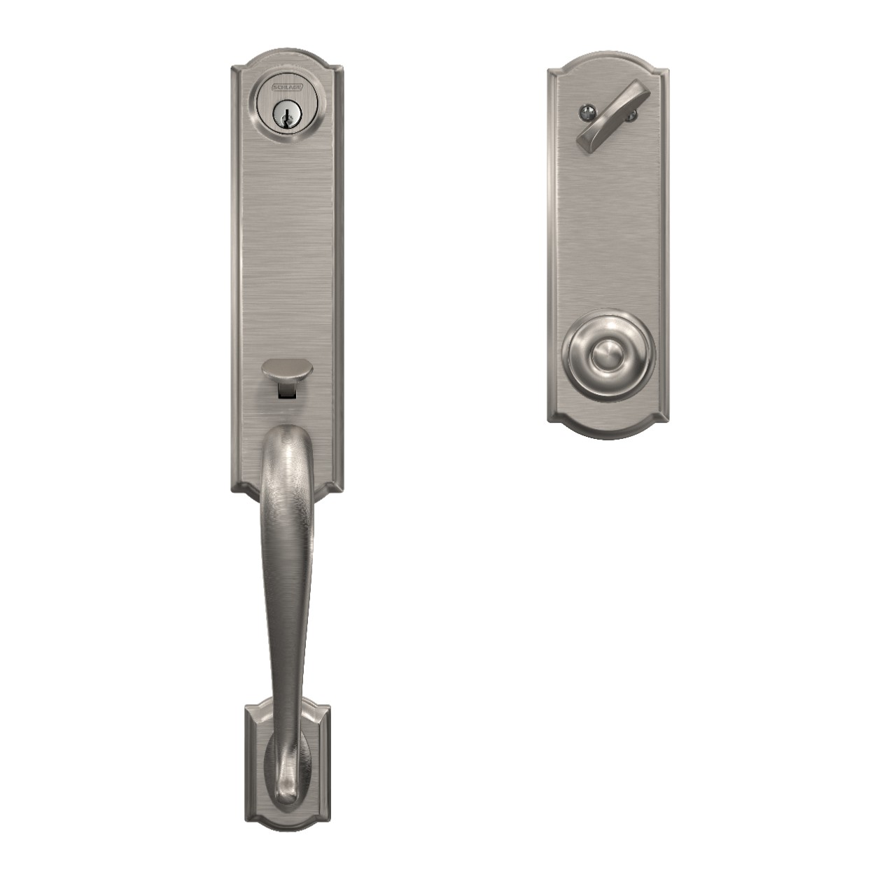 Custom 3/4 Trim Single Cylinder Handleset and Georgian Knob with Camelot Trim