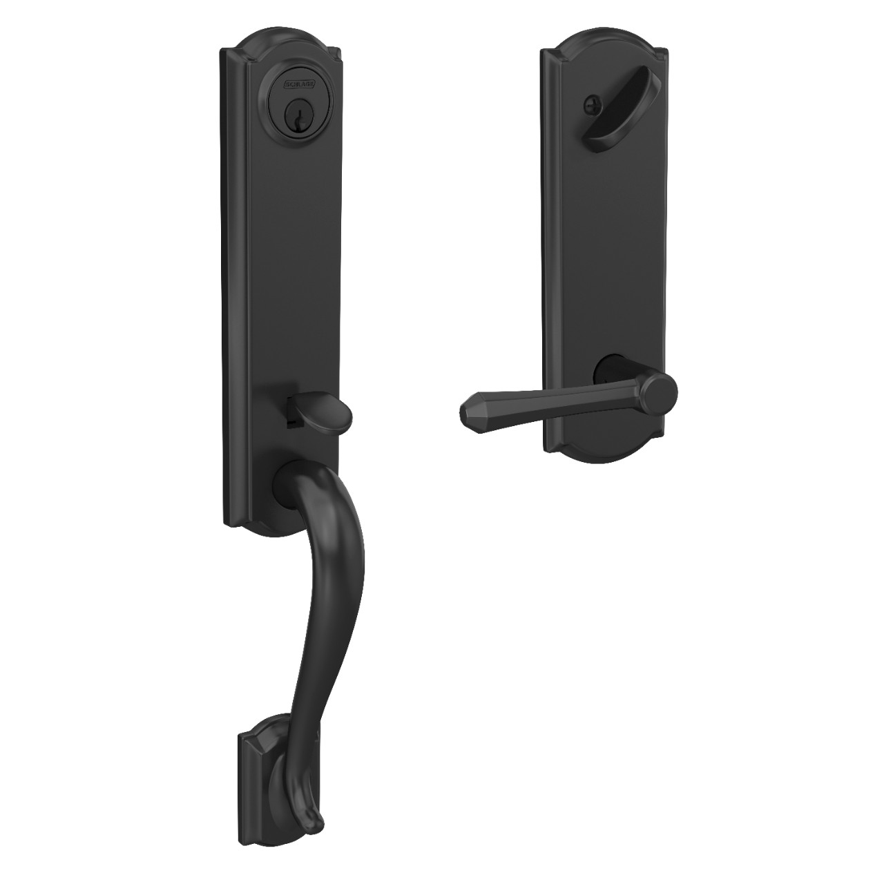 Custom 3/4 Trim Single Cylinder Handleset and Dempsey Lever with Camelot Trim