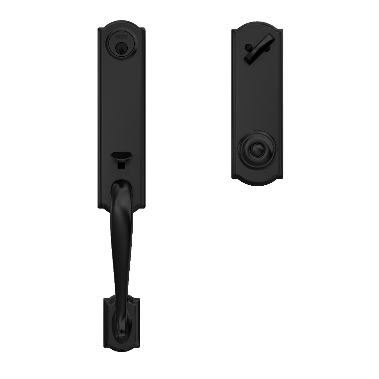 Custom 3/4 Trim Single Cylinder Handleset and Georgian Knob with Camelot Trim