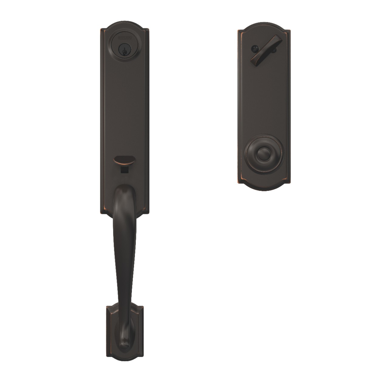 Custom 3/4 Trim Single Cylinder Handleset and Georgian Knob with Camelot Trim