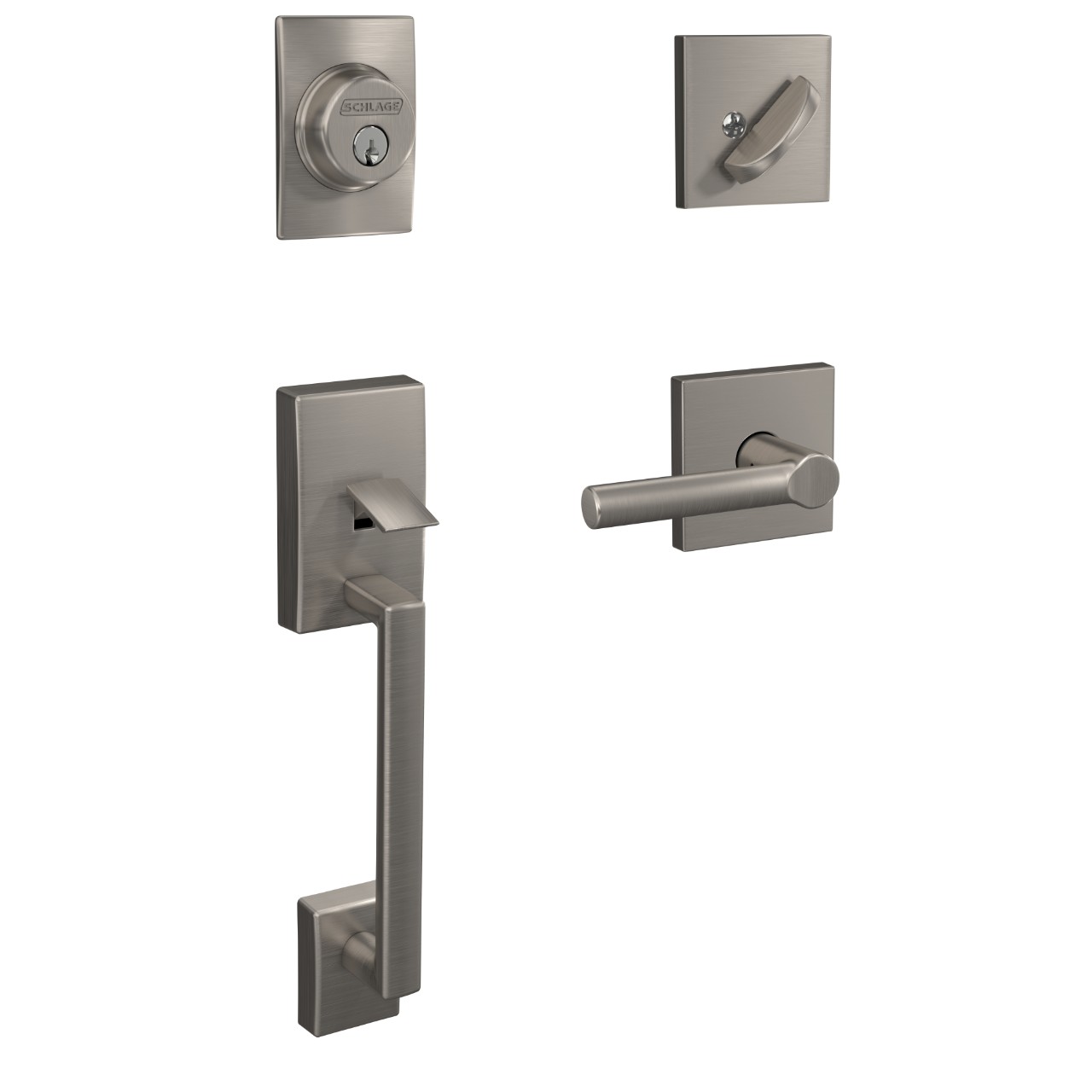 Custom Single Cylinder Handleset and Broadway Lever with Collins Trim