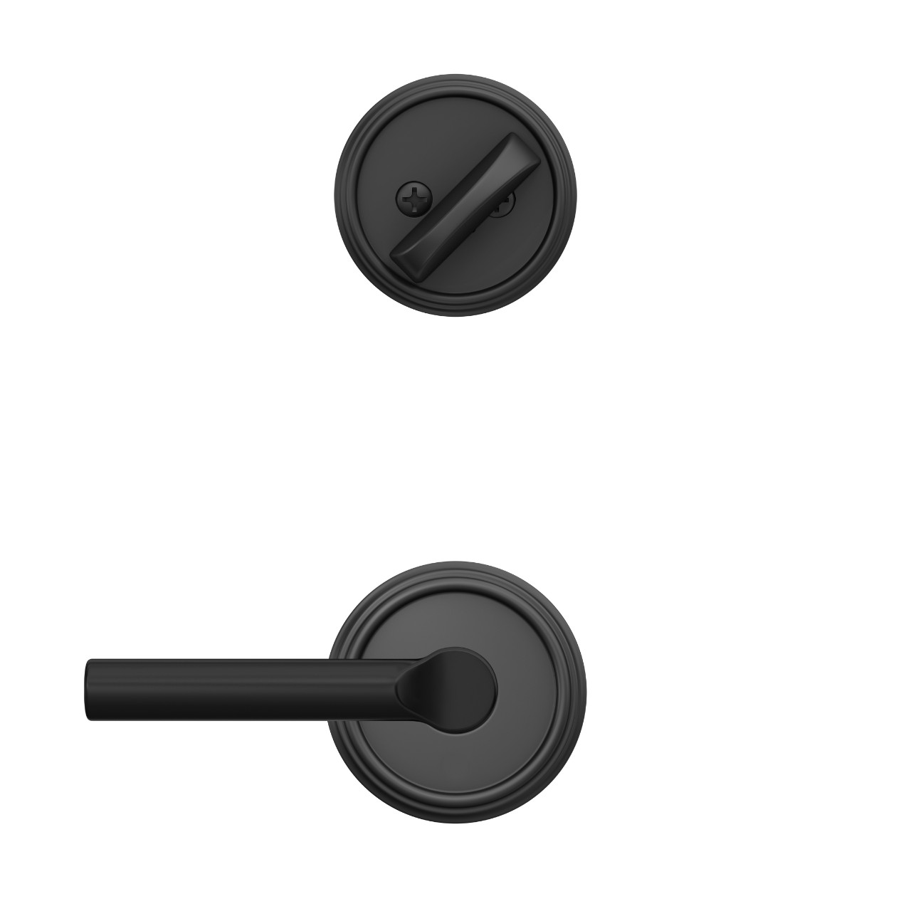 Single Cylinder Handleset Interior with Broadway Lever