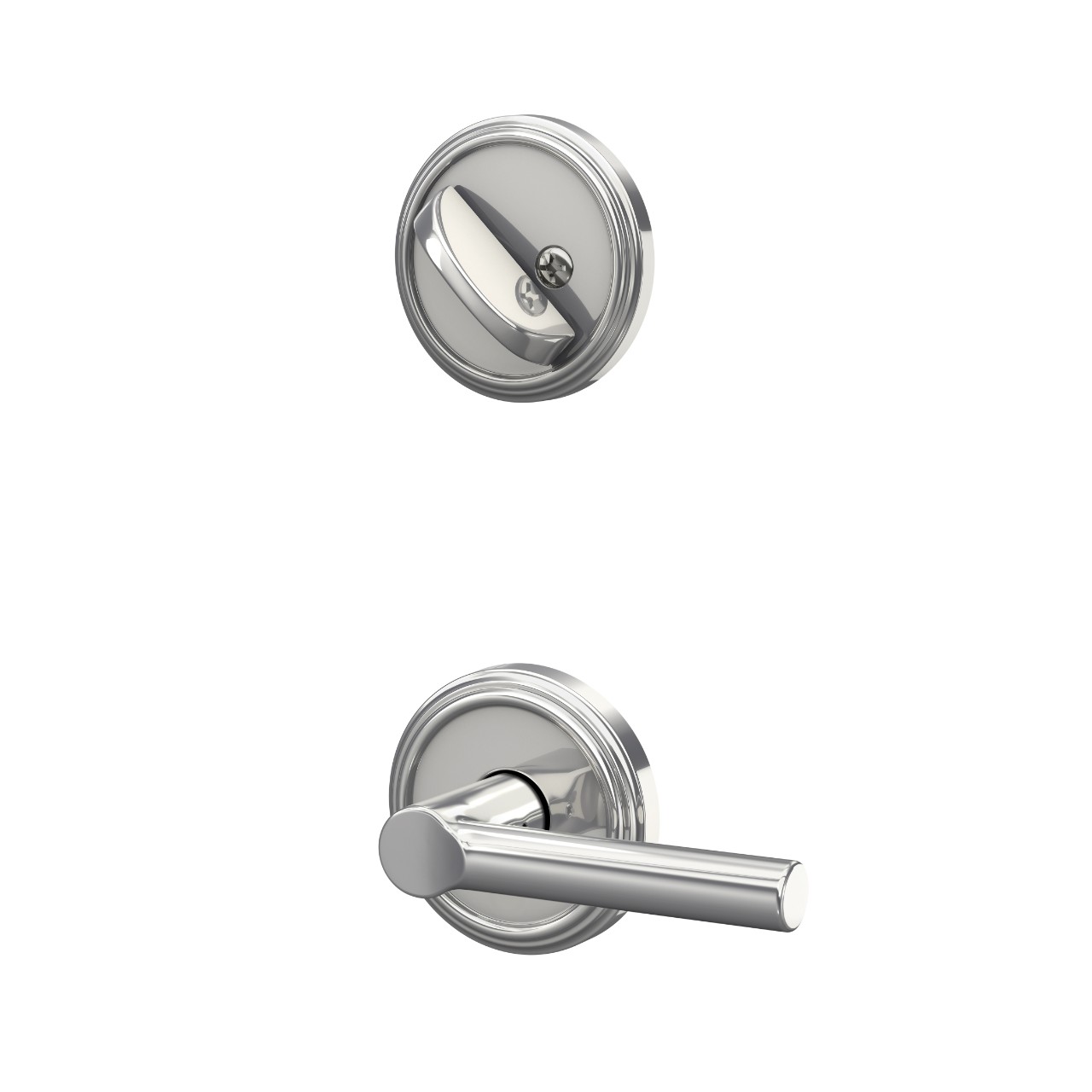 Single Cylinder Handleset Interior with Broadway Lever