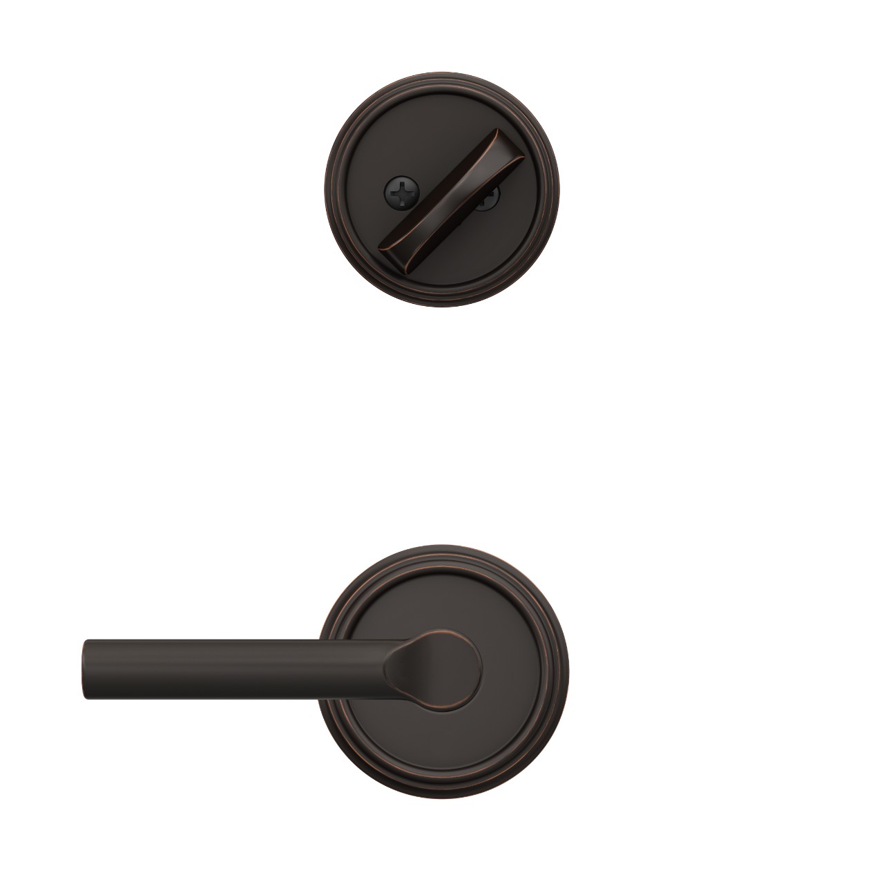 Single Cylinder Handleset Interior with Broadway Lever