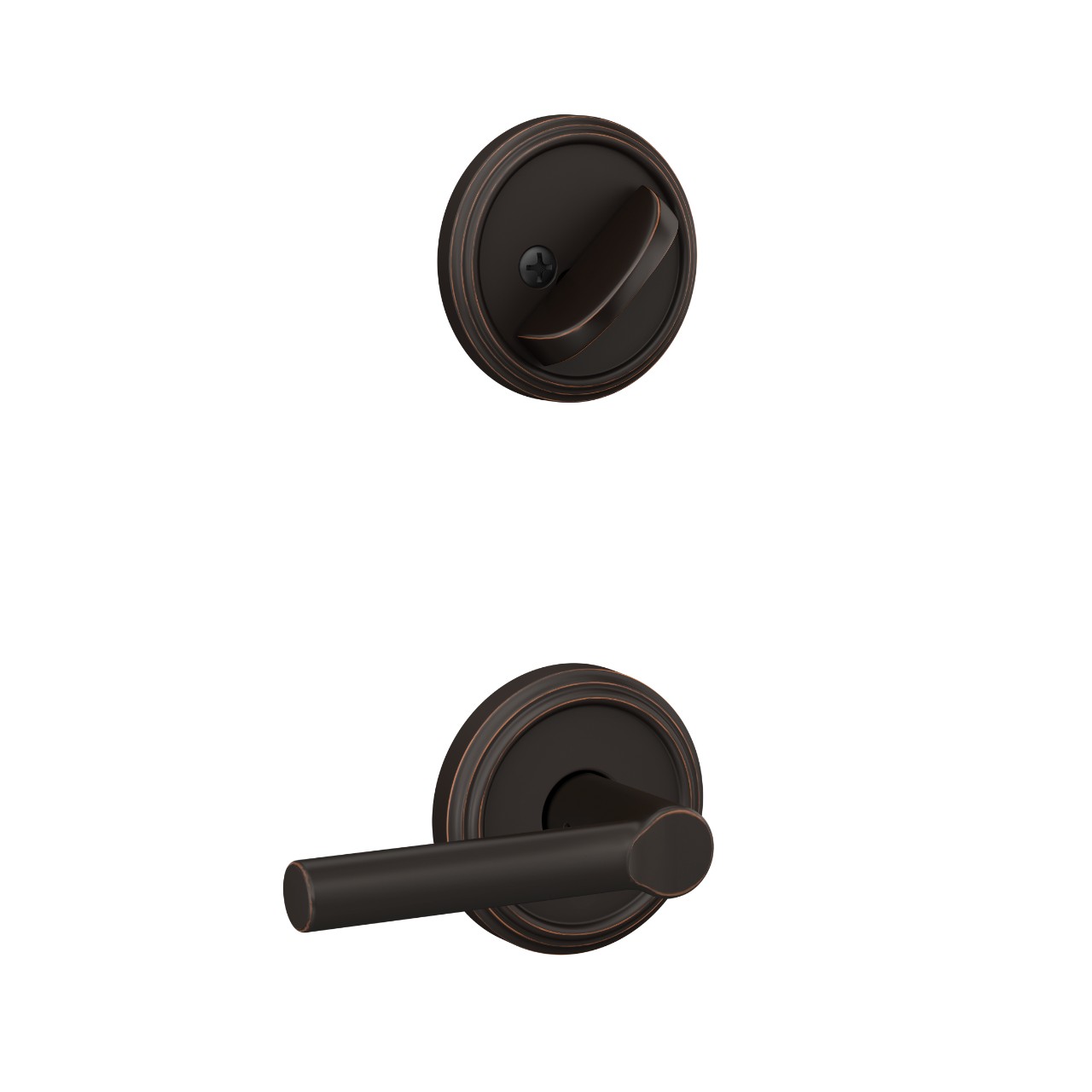 Single Cylinder Handleset Interior with Broadway Lever