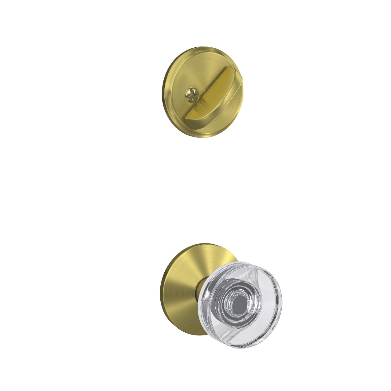 Single Cylinder Handleset Interior with Dawes Glass Knob