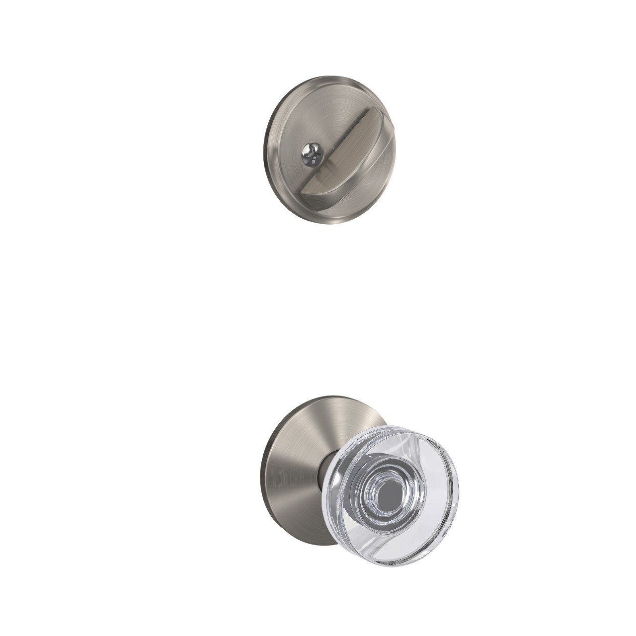 Single Cylinder Handleset Interior with Dawes Glass Knob