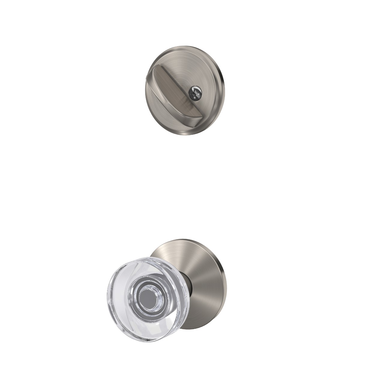 Single Cylinder Handleset Interior with Dawes Glass Knob