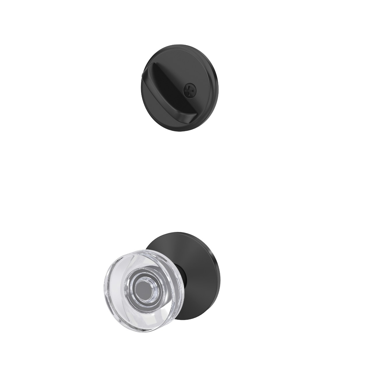 Single Cylinder Handleset Interior with Dawes Glass Knob