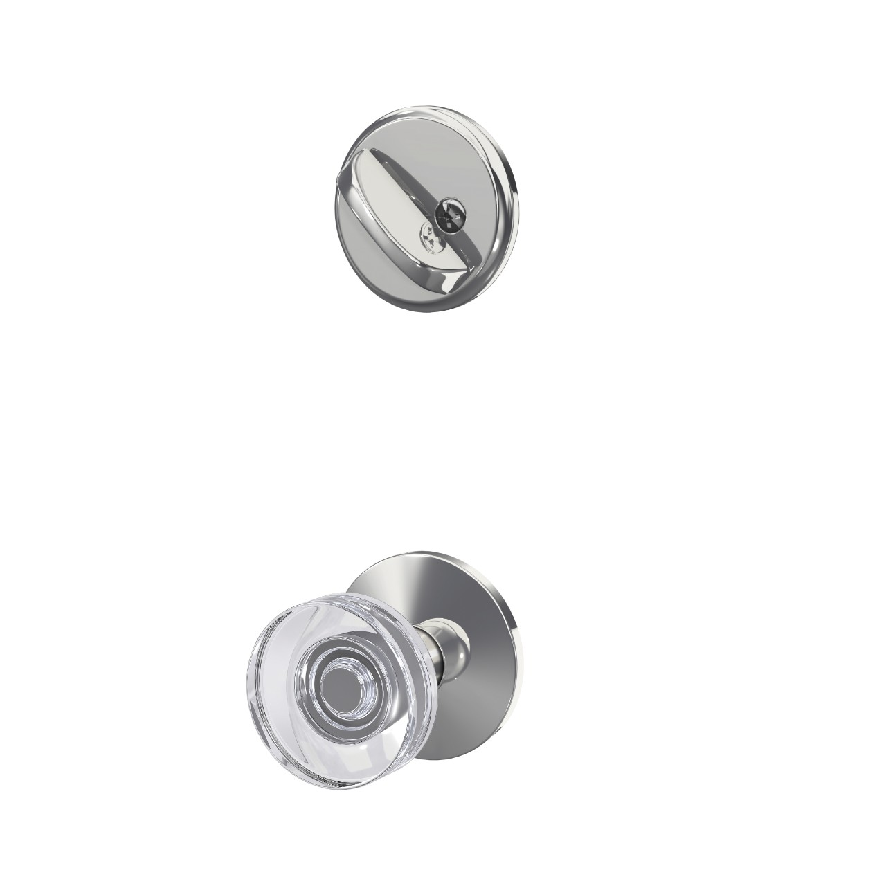 Single Cylinder Handleset Interior with Dawes Glass Knob