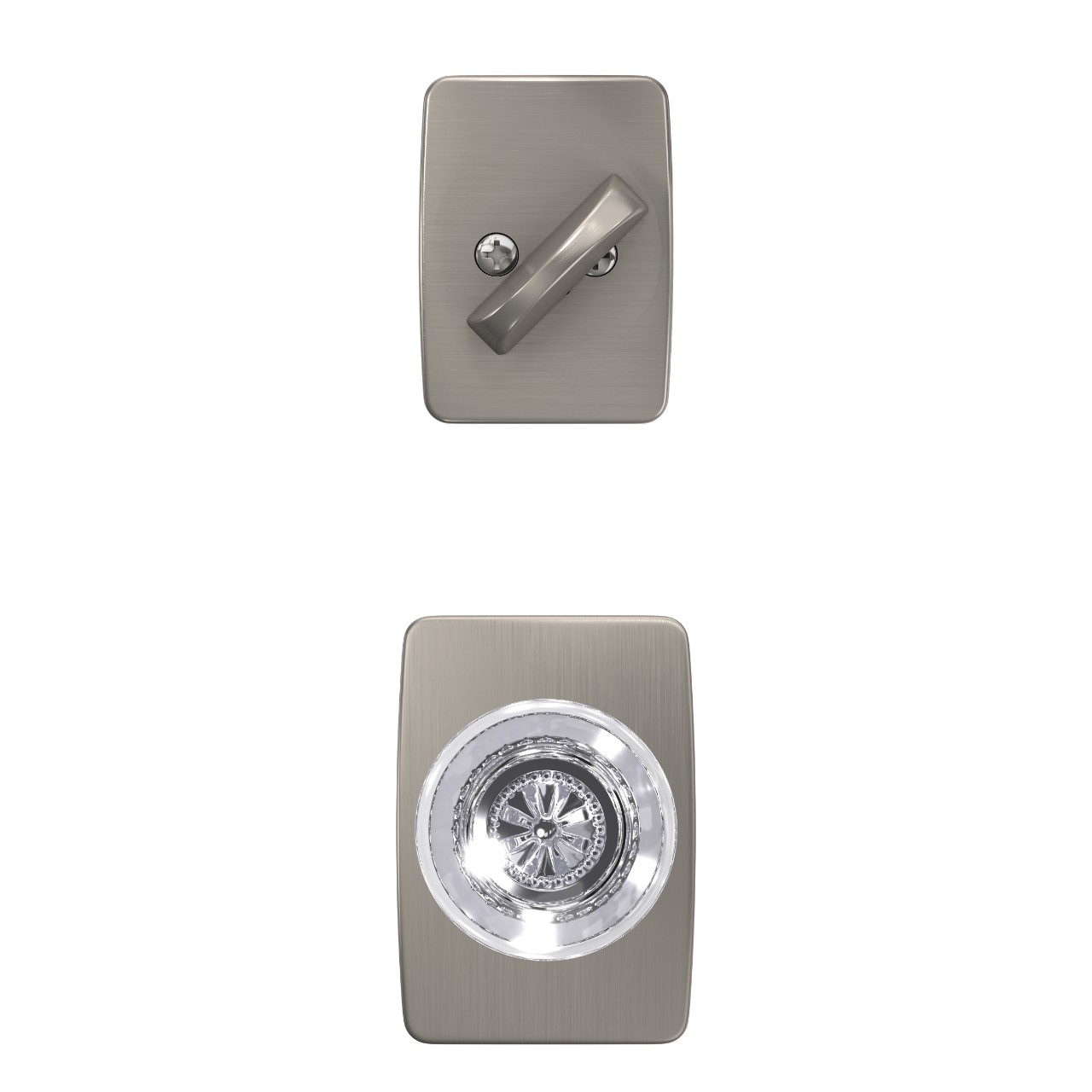 Single Cylinder Handleset Interior with Hobson Glass Knob