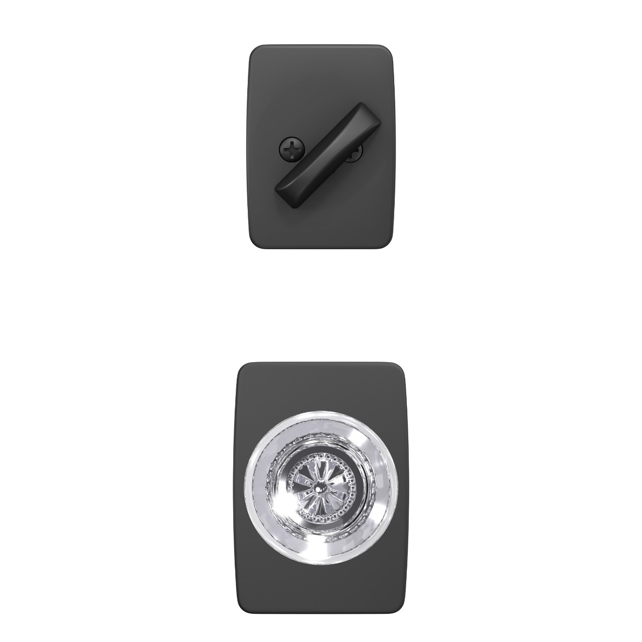Single Cylinder Handleset Interior with Hobson Glass Knob