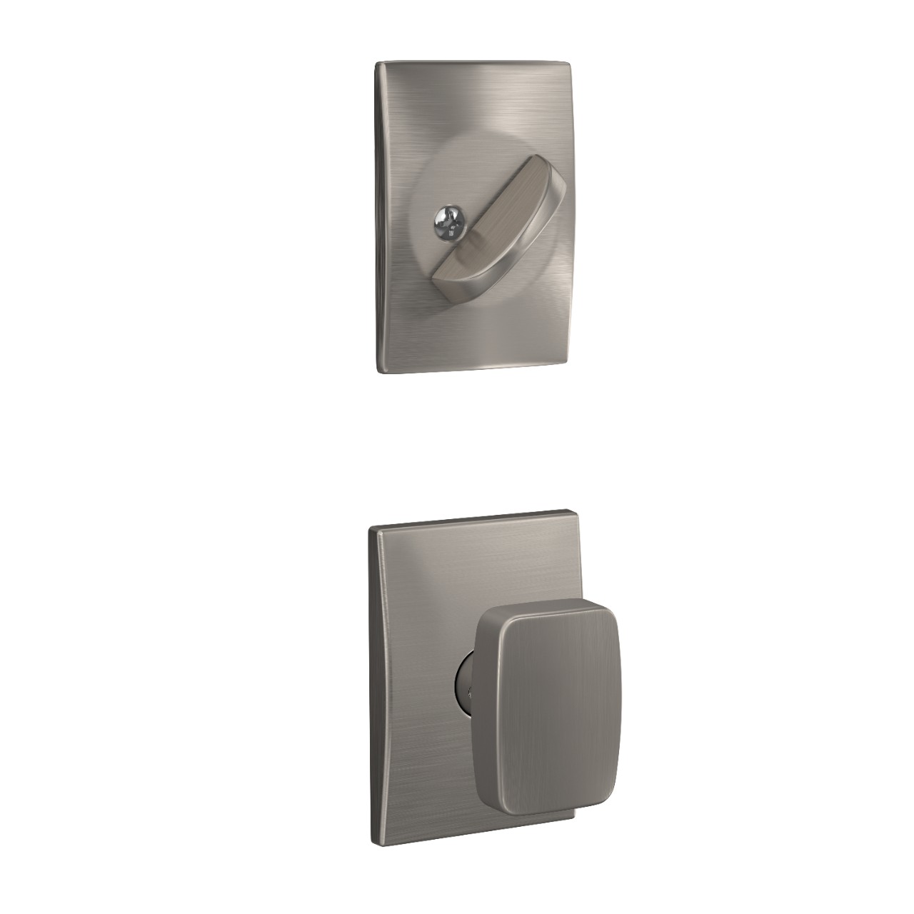 Single Cylinder Handleset Interior with Nixon Knob