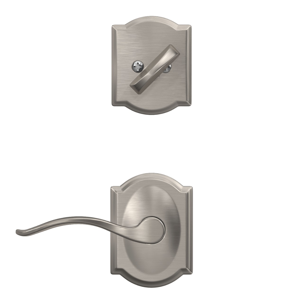 Single Cylinder Handleset Interior with Pennant Lever