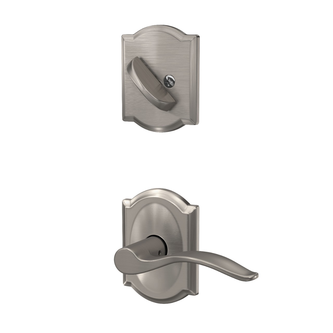 Single Cylinder Handleset Interior with Pennant Lever