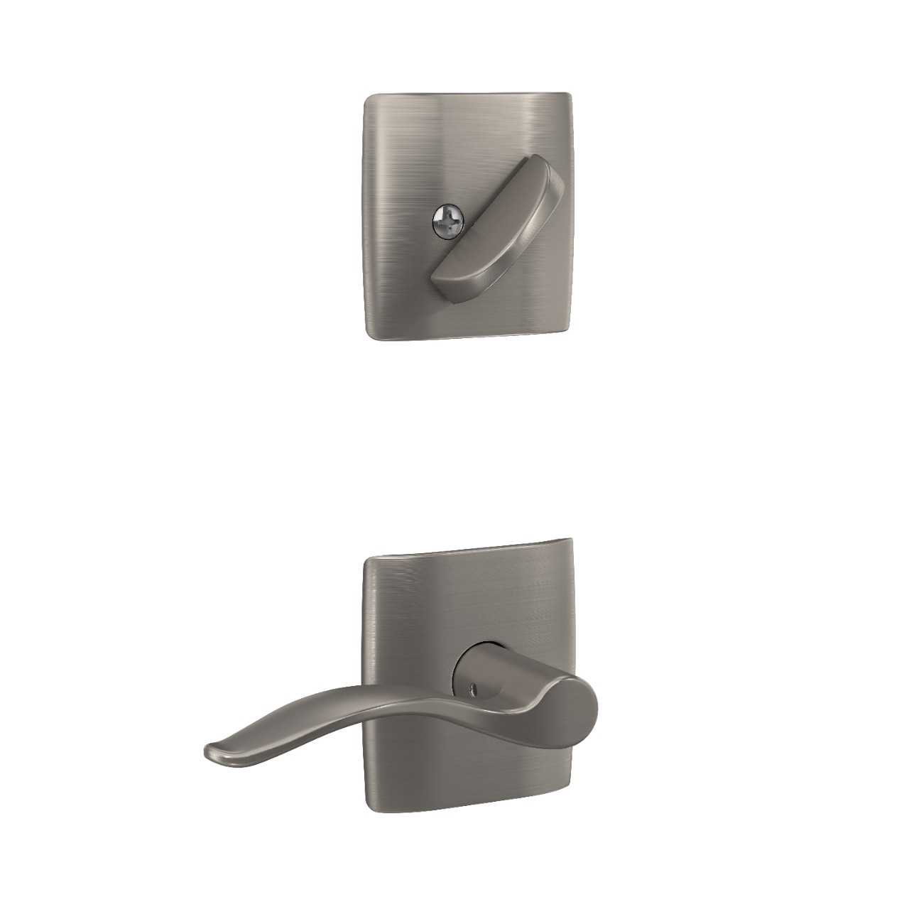 Single Cylinder Handleset Interior with Pennant Lever