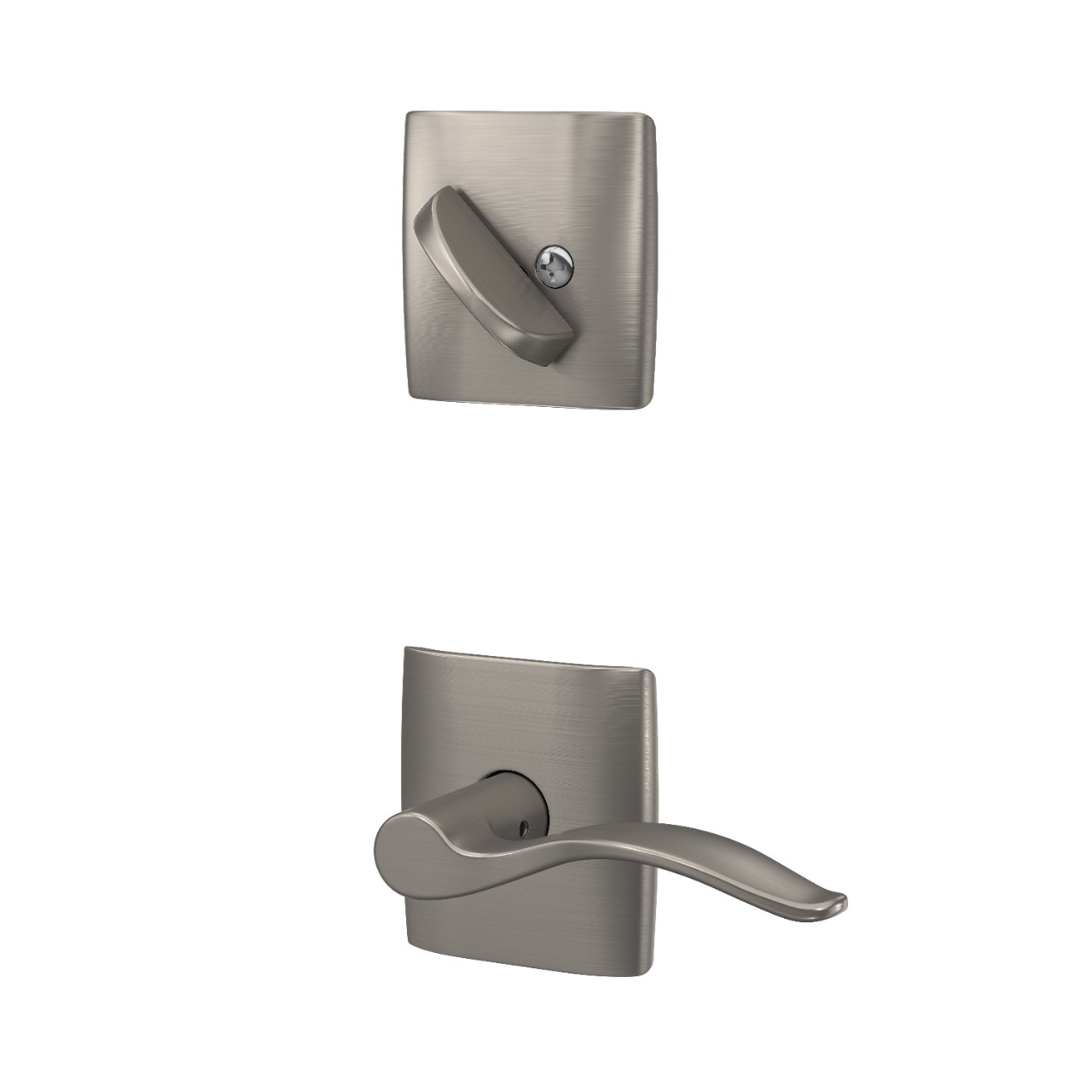 Single Cylinder Handleset Interior with Pennant Lever