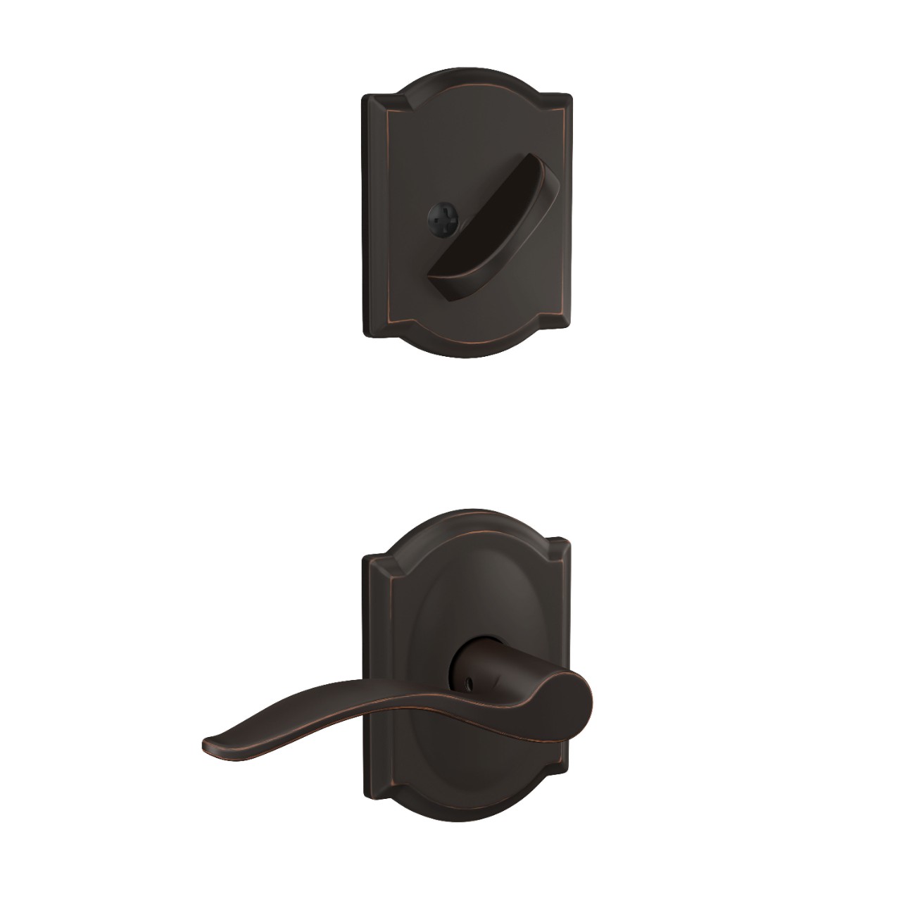 Single Cylinder Handleset Interior with Pennant Lever