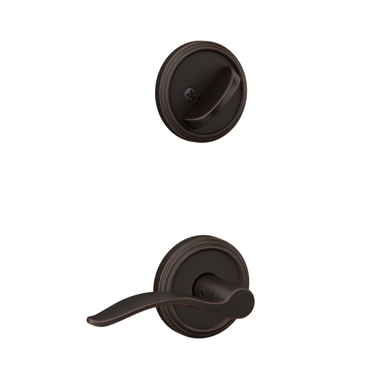 Single Cylinder Handleset Interior with Pennant Lever