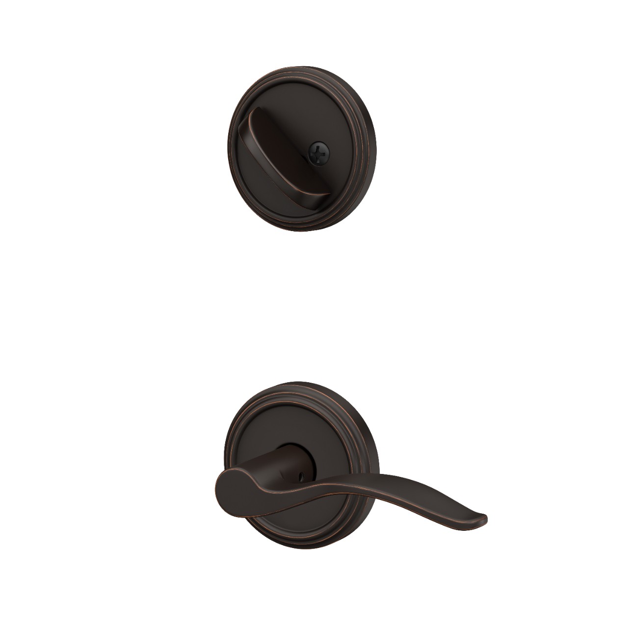 Single Cylinder Handleset Interior with Pennant Lever