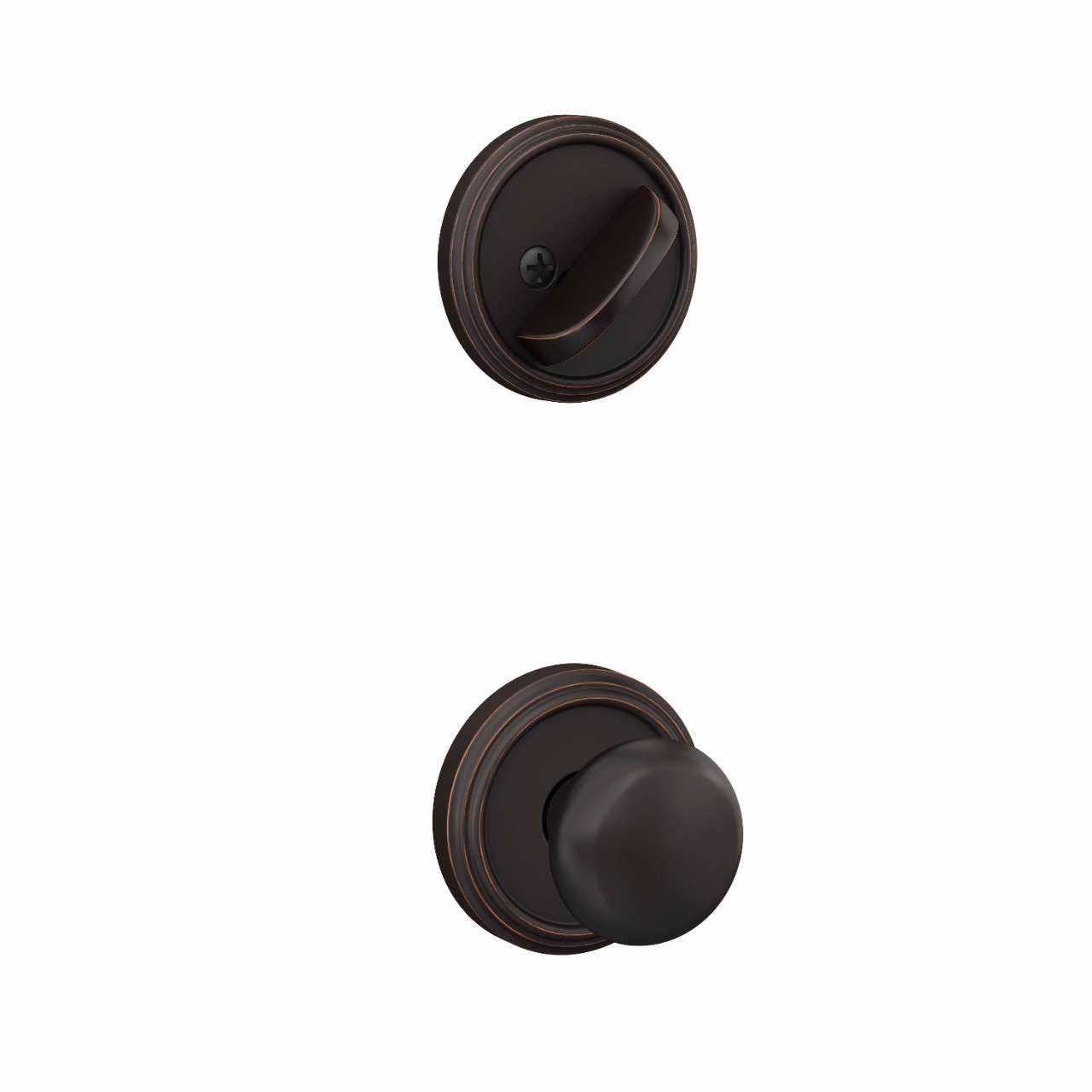 Single Cylinder Handleset Interior with Plymouth Knob
