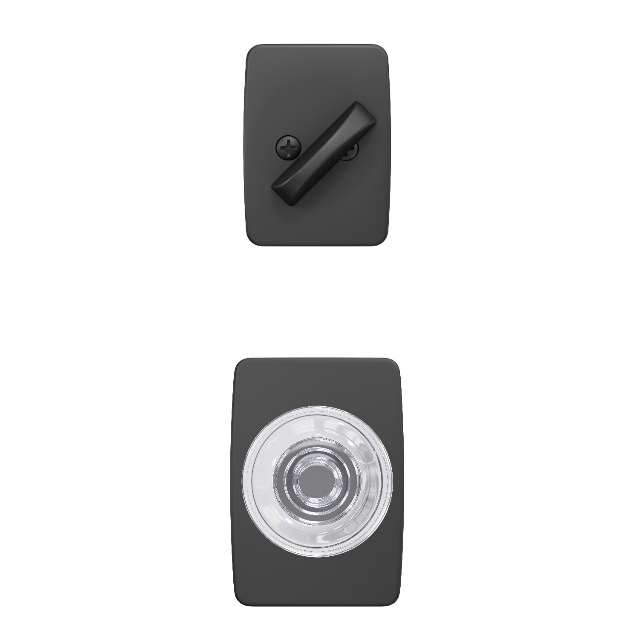 Inactive Handleset Interior with Dawes Glass Knob
