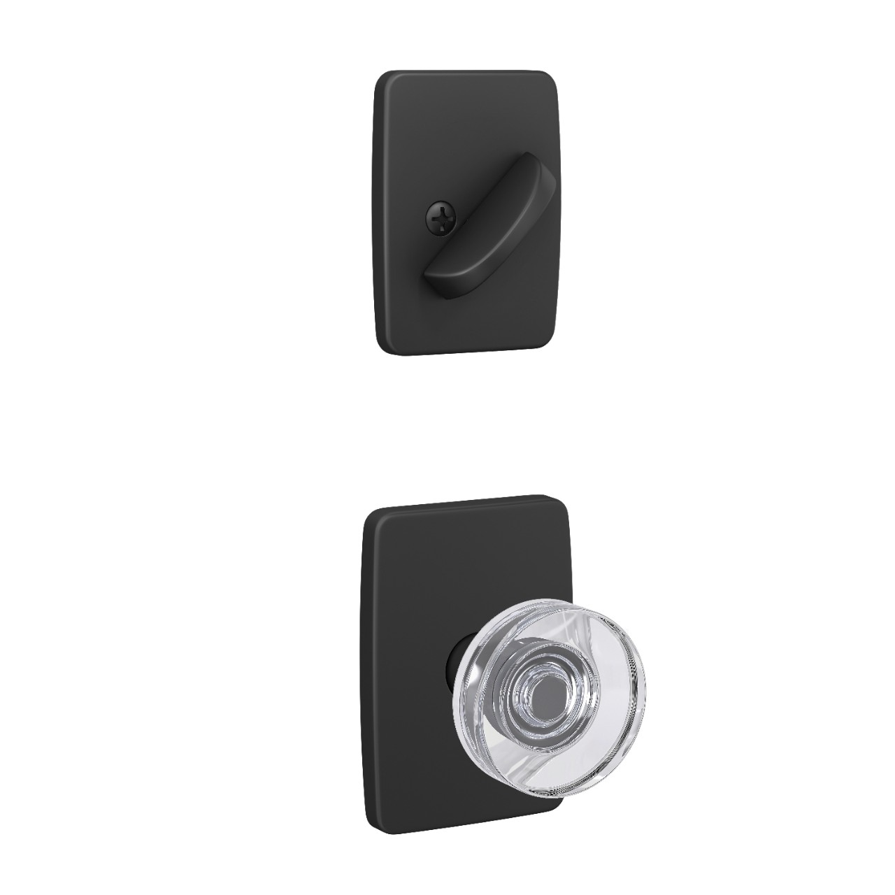 Inactive Handleset Interior with Dawes Glass Knob