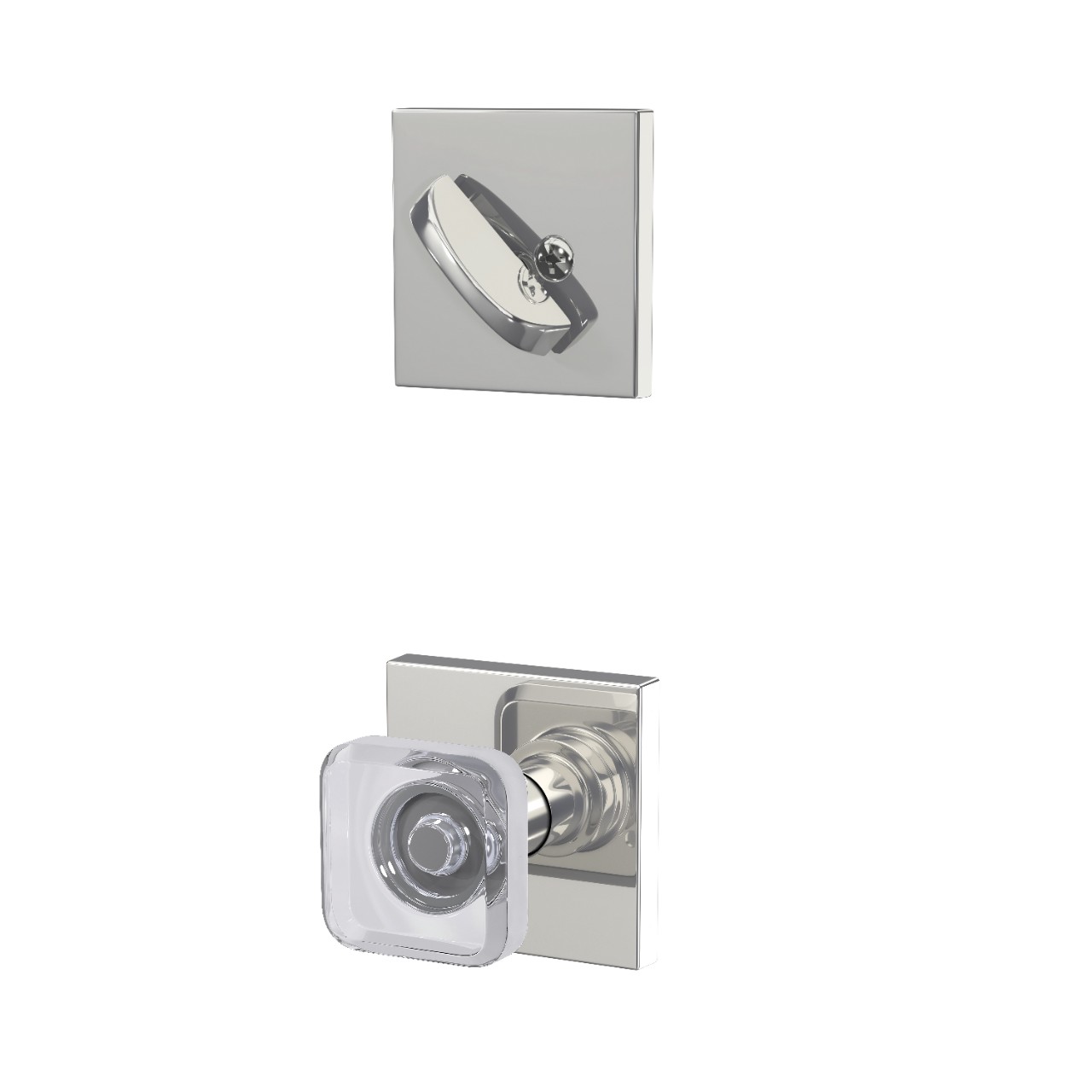 Inactive Handleset Interior with Kyle Glass Knob